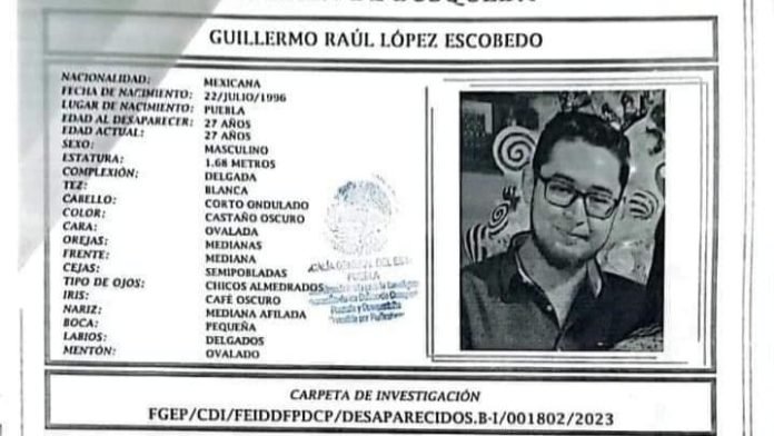 Guillermo López Escobedo fue visto por última vez en Chachapa, perteneciente al municipio de Amozoc