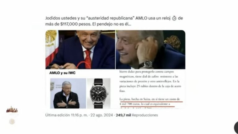 AMLO rifará su reloj a la prensa el último día de su mandato