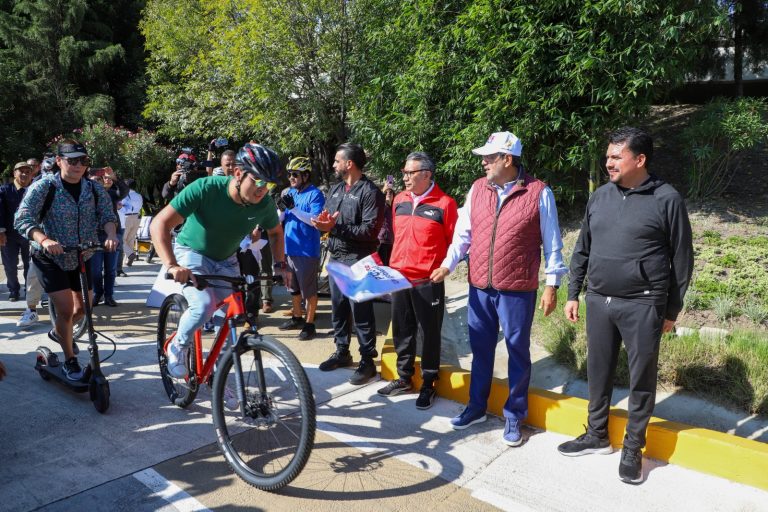 El gobierno de Puebla inauguró la rehabilitación de la ciclopista del Periférico Ecológico