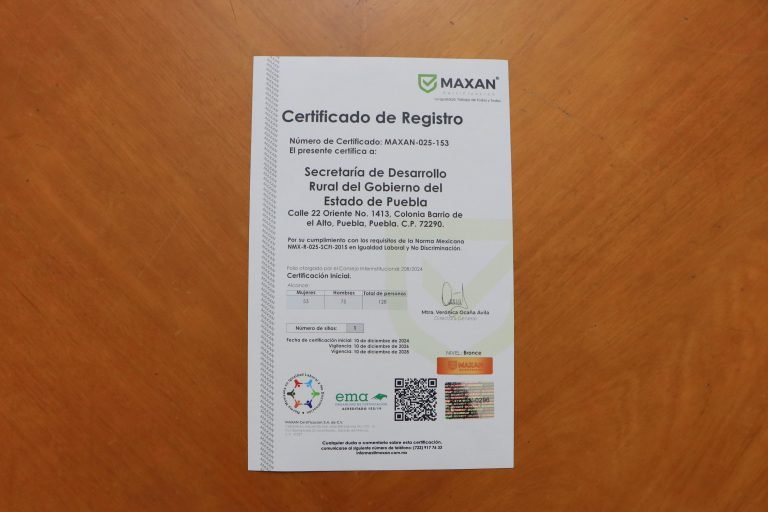 Secretaría de Desarrollo Rural obtiene certificación en Igualdad Laboral y No Discriminación