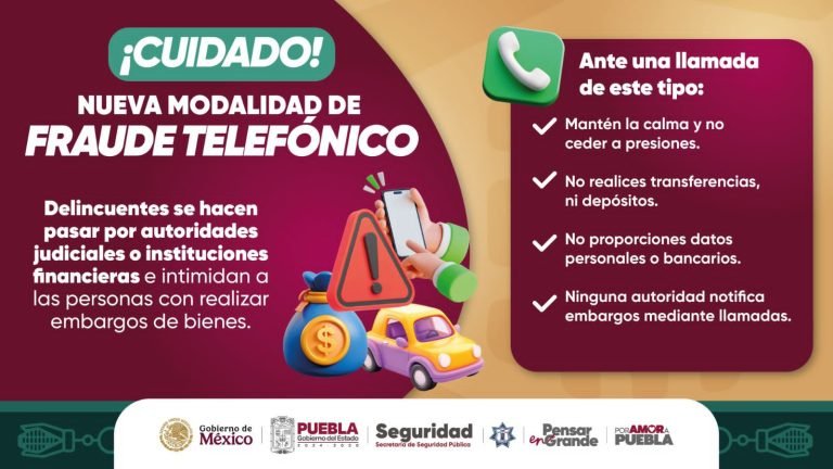Alerta Seguridad Pública medidas ante nueva modalidad de fraudes telefónicos