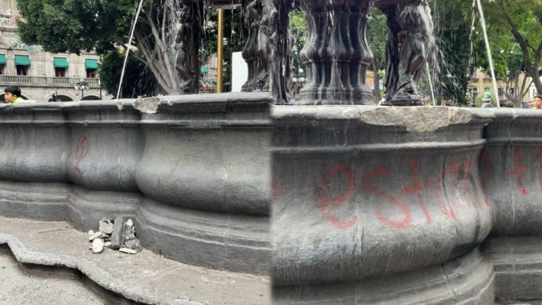 No se debe criminalizar la protesta: Congreso de Puebla tras daños en fuente de San Miguel
