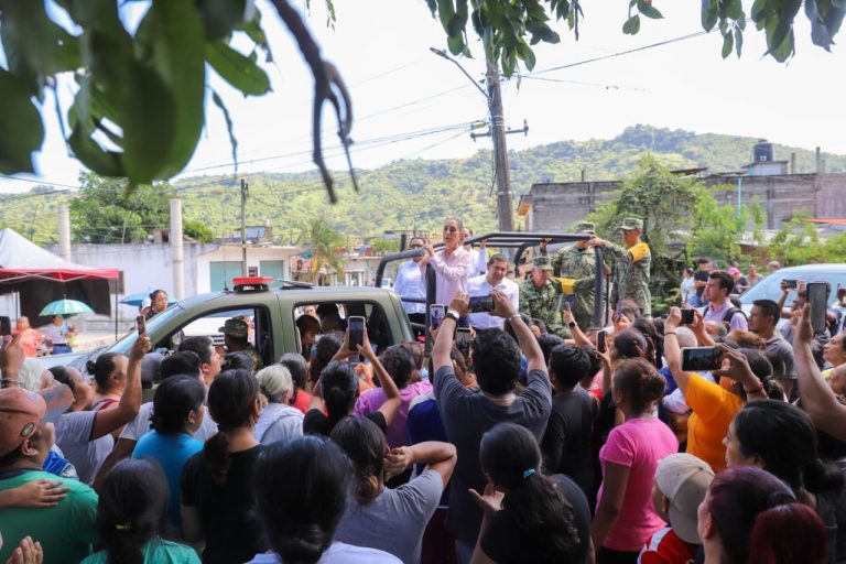 La Ceiba recibe atención prioritaria tras desastre natural; Sheinbaum atiende a damnificados