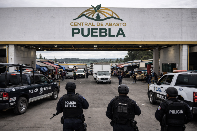 Refuerzan seguridad en la Central de Abasto de Puebla 
