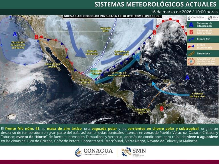 Gobierno de Pepe Chedraui emite aviso preventivo por lluvias y descenso de temperatura por el Frente Frío 41