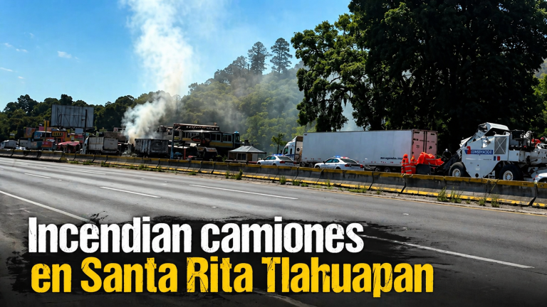 Enfrentamiento entre sindicatos deja vehículos incendiados en Santa Rita Tlahuapan