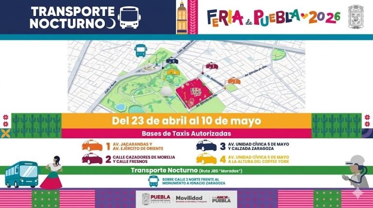 Transporte ordenado y seguro para la Feria de Puebla 2026