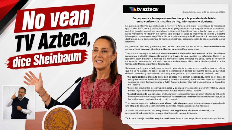 Sheinbaum pide “no ver TV Azteca” y desata choque con Salinas Pliego
